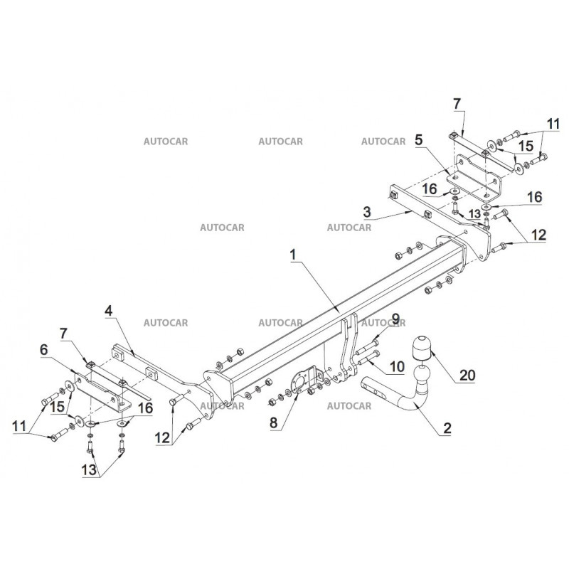 Anhängerkupplung für QASHQAI -  manuall–AHK starr - von 2014/-