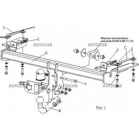 Anhängerkupplung für HR-V - 3/5-türig - automat–AHK abnehmbar - von 1999 bis 2002/05