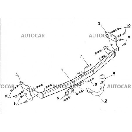 Anhängerkupplung für I 20 - 5 dv - automat–AHK abnehmbar - von 2008