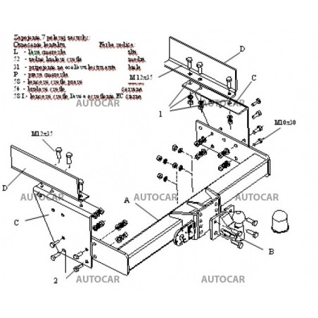 Anhängerkupplung für IVECO DAILY - dodávka, valník,polohovatelna guľa - starre Anhängerkupplung - von 1989 bis 1999/04 Anhängerkupplung für IVECO DAILY - dodávka, valník,polohovatelna guľa - starre Anhängerkupplung - von 1989 bis 1999/04