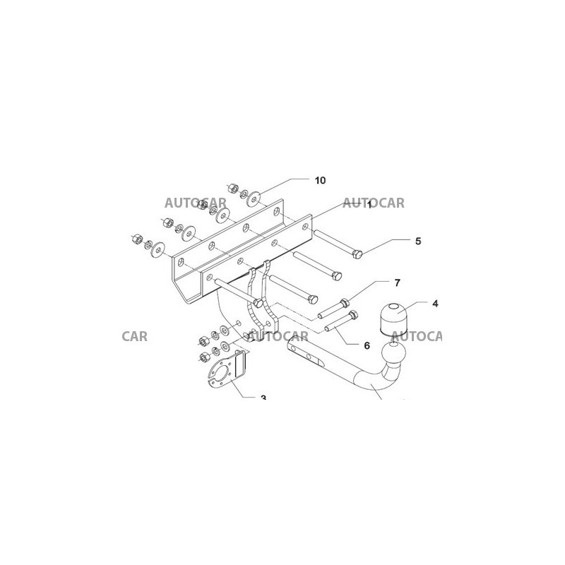 Anhängerkupplung für WRANGLER - JK - manuell–AHK starr - von 2006