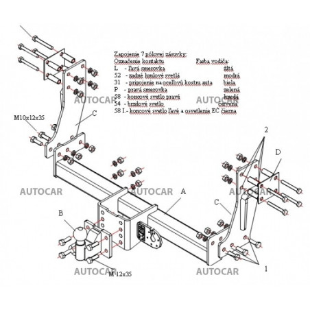Anhängerkupplung für K 2500/2700/2900 - valník (SD, SE) - starre Anhängerkupplung - von 1998 bis 2004 Anhängerkupplung für K 2500/2700/2900 - valník (SD, SE) - starre Anhängerkupplung - von 1998 bis 2004