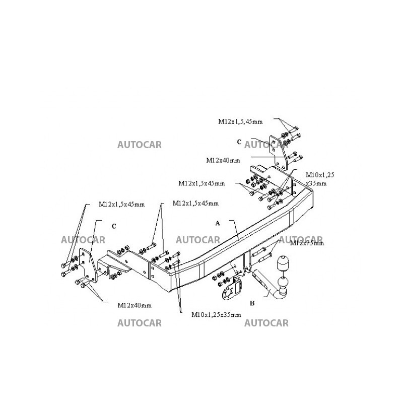 Anhängerkupplung für SORENTO - 5-türig (JC) - automat–AHK abnehmbar - von 2002 bis 2006