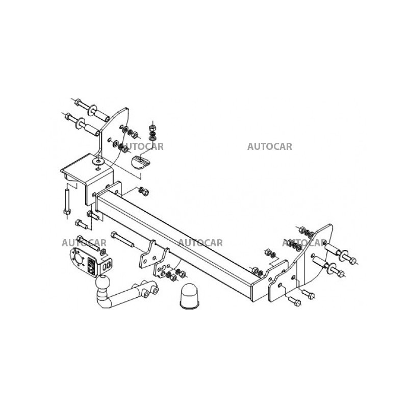 Anhängerkupplung für SPORTAGE - 5-türig, 4WD, (K 00) - automat–AHK abnehmbar - von 1994 bis 2004