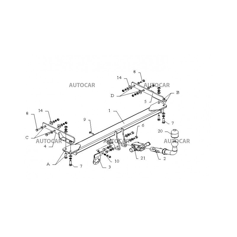 Anhängerkupplung für E - Combi, (W 210) - manuell–AHK starr - von 1995/06 bis 2002/03