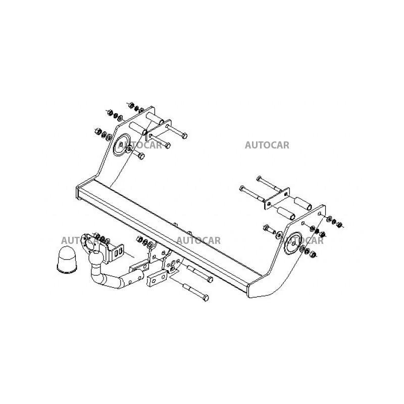 Anhängerkupplung für VANEO - 5-türig (414) - automat–AHK abnehmbar - von 2002