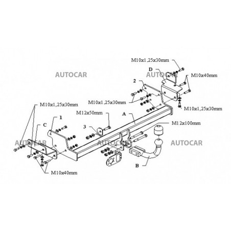Anhängerkupplung für LANCER - Combi (JT45, CS3) - automat–AHK abnehmbar - von 2003/06 bis 2007 Anhängerkupplung für LANCER - Combi (JT45, CS3) - automat–AHK abnehmbar - von 2003/06 bis 2007