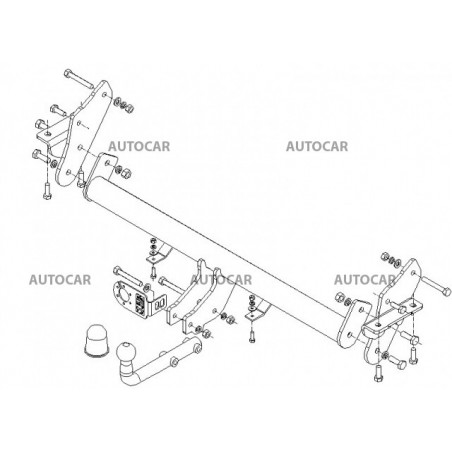 Anhängerkupplung für PAJERO - 5-türig ( V60,V70 ) - manuell–AHK starr - von 2000 bis 2006/12