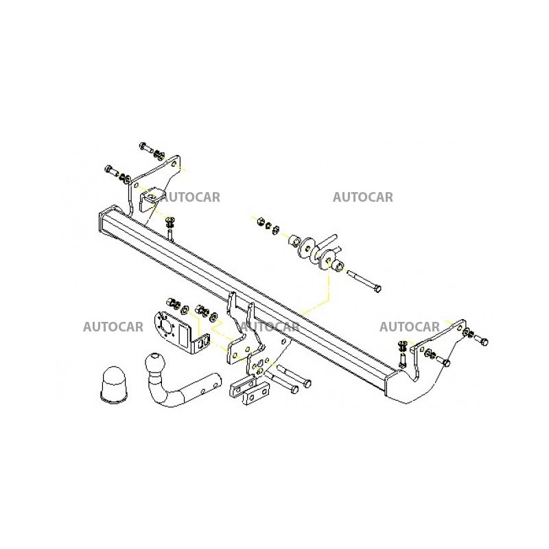 Anhängerkupplung für SPACE STAR - (D 40) - manuell–AHK starr - von 1998