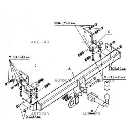 Anhängerkupplung für SPACE WAGON - 5-türig, VAN (N3) - manuell–AHK starr - von 1992/05 bis 1998/09 Anhängerkupplung für SPACE WAGON - 5-türig, VAN (N3) - manuell–AHK starr - von 1992/05 bis 1998/09
