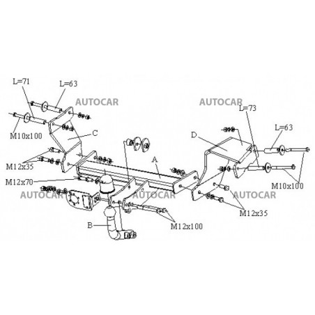 Anhängerkupplung für MICRA - 3/5-türig, ( K11 ) - automat–AHK abnehmbar - von 1992/08 bis 2002