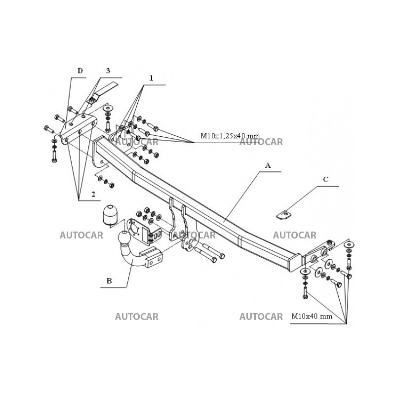 Anhängerkupplung für PRIMERA - 4/5-türig,( P 11) - automat–AHK abnehmbar - von 1996/10 bis 1999/08
