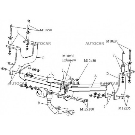 Anhängerkupplung für AGILA - 5-türig,model 2003,(2+4 WD) - manuell–AHK starr - von 2002/09 Anhängerkupplung für AGILA - 5-türig,model 2003,(2+4 WD) - manuell–AHK starr - von 2002/09