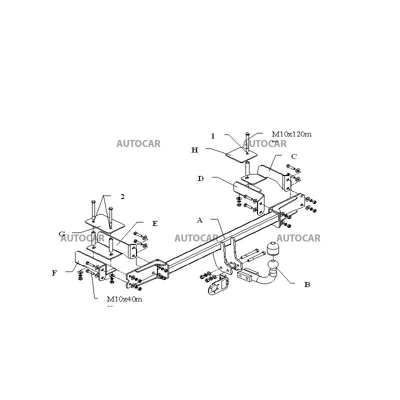 Anhängerkupplung für MERIVA - 5 dv - automat–AHK abnehmbar - von 2003 bis 2010/05