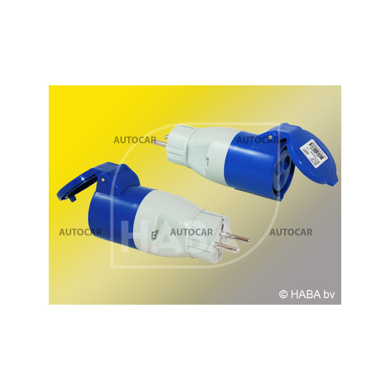 Schuko-Stecker auf CEE-Kupplung mit Deckel