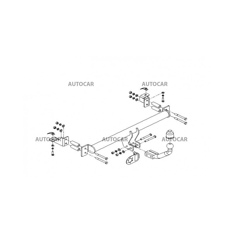 Anhängerkupplung für ZAFIRA - 5-türig ( F _75) - automat–AHK abnehmbar - von 1998 bis 2005