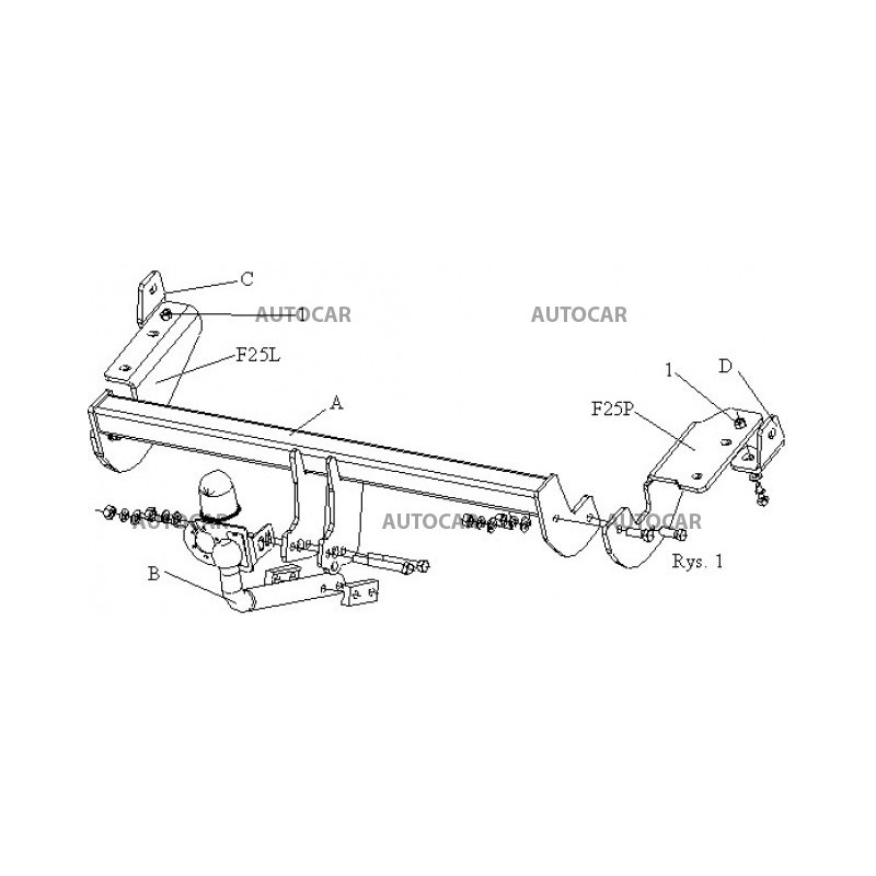 Anhängerkupplung für 307 SW - Combi - manuell–AHK starr - von 2001
