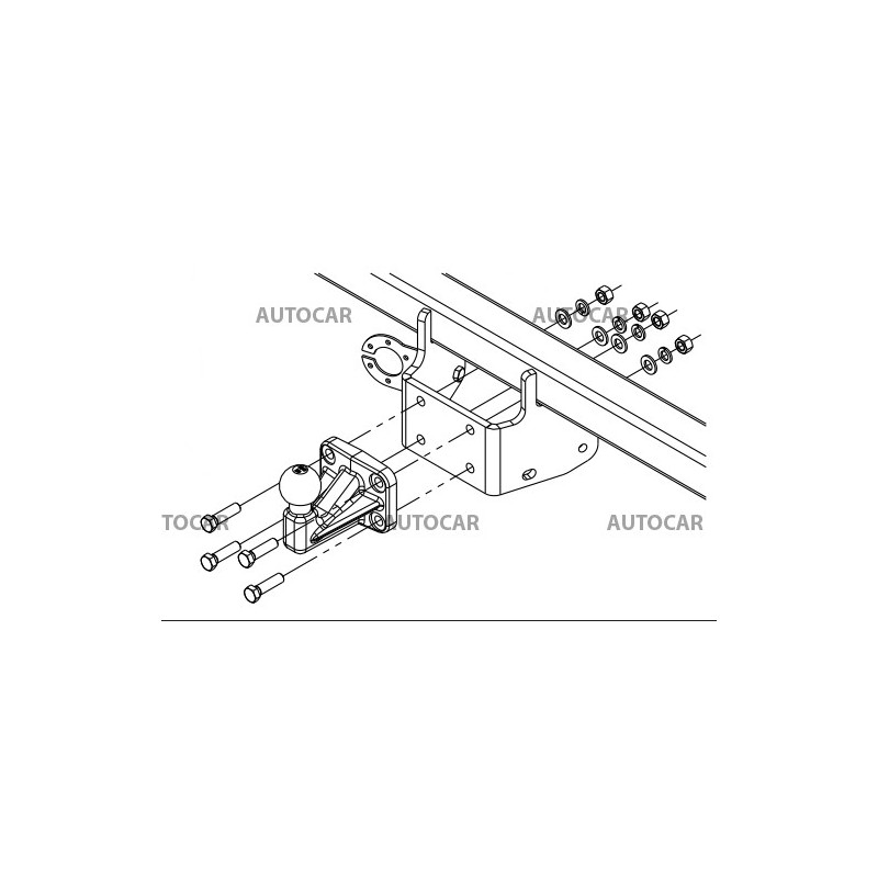 Anhängerkupplung für Peugeot BOXER - Kastenwagen L4, L5 - manuall–AHK starr