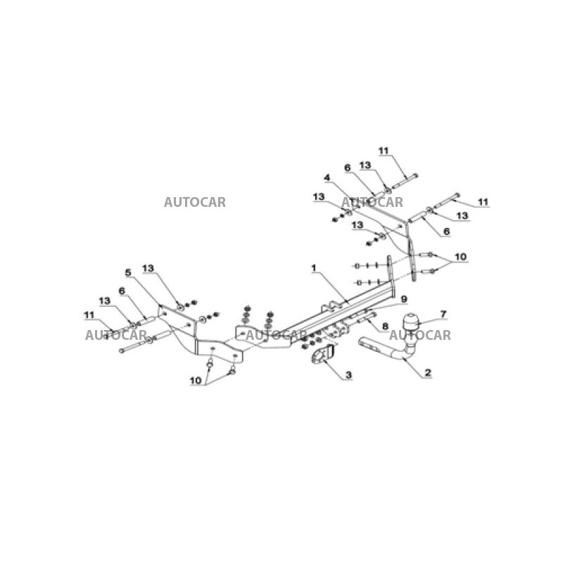 Anhängerkupplung für BIPPER - 5 dv - manuell–AHK starr - von 2008