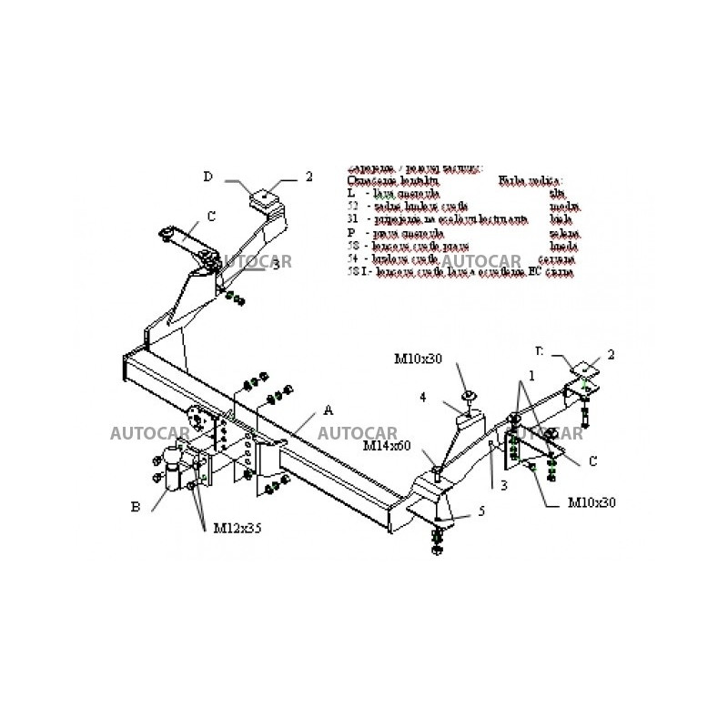 Anhängerkupplung für BOXER - dodávka, valník, polohovať.guľa (230, 244) - starre Anhängerkupplung - von 1999/07 bis 2006/06