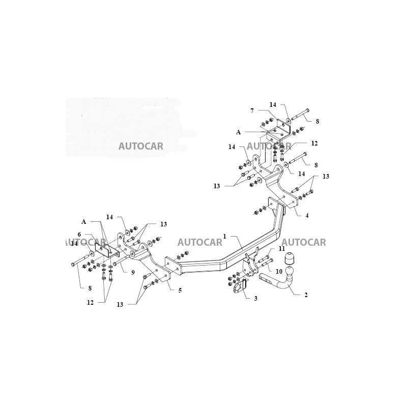 Anhängerkupplung für H-1, H 300 - VAN - automat–AHK abnehmbar - von 2017/-