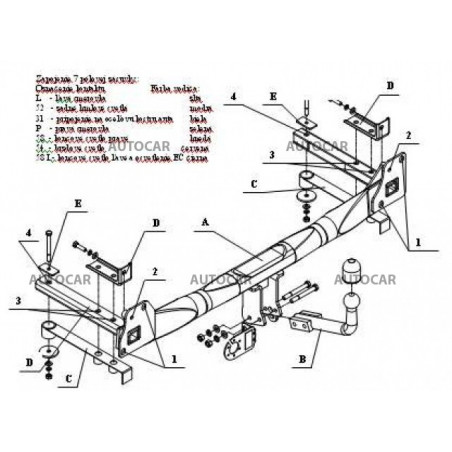 Anhängerkupplung für 100 - 4-türig ,Avant,Quattro, (4A, C4) - manuell–AHK starr - von 1990/12 bis 1994/05 Anhängerkupplung für 100 - 4-türig ,Avant,Quattro, (4A, C4) - manuell–AHK starr - von 1990/12 bis 1994/05